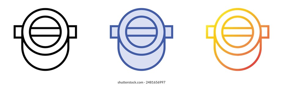 knock box icon. Linear, Blue Fill and Gradient Style Design Isolated On White Background
