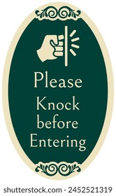 Knock door before entry sign