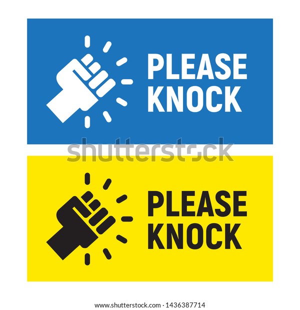 Knock Door Hand Vector Illustration Stock Vector (Royalty Free) 1436387714