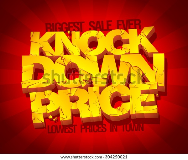Knock Down Price Banner Lowest Prices Stock Vector (Royalty Free