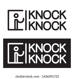 Knock logo. Man knocking on the door. Vector illustration.