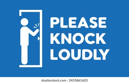 knock loudly door sign vector