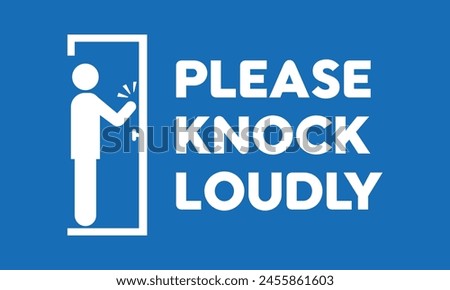 knock loudly door sign vector