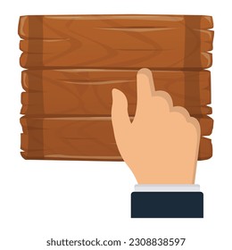 Knock on wood Icon in Flat Style
 