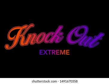 KNOCK OUT EXTREME,Gradients colorful,Graphic design print t-shirts sports,vector