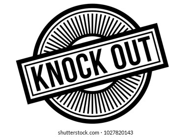 Knock Out typographic stamp. Typographic sign, badge or logo.