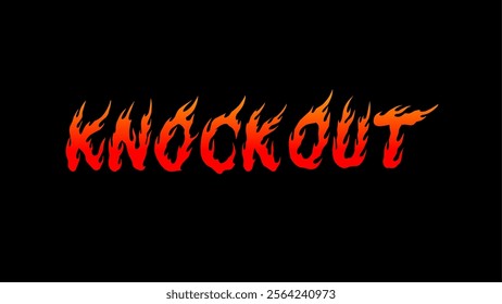 Knock Out typography in fire shape lettering, vector design for t-shirt print apparel, sticker and poster