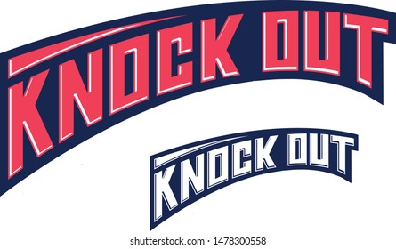 Knock out typography lettering. Fighting modern illustration