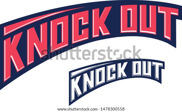 Knock out typography lettering. Fighting\
modern illustration