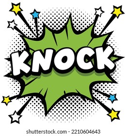 knock Pop art comic speech bubbles book sound effects