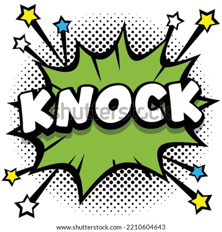 knock Pop art comic speech bubbles book sound effects