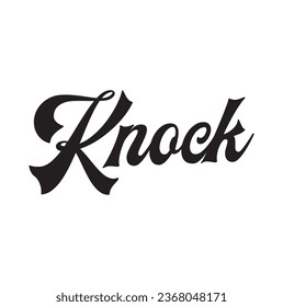 knock text on white background.