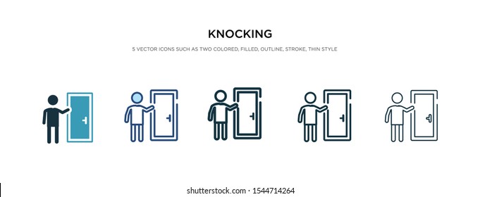 knocking icon in different style vector illustration. two colored and black knocking vector icons designed in filled, outline, line and stroke style can be used for web, mobile, ui