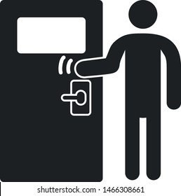 Knocking icon. Man knocking the door. 