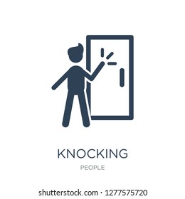 knocking icon vector on white background, knocking trendy filled icons from People collection, knocking vector illustration