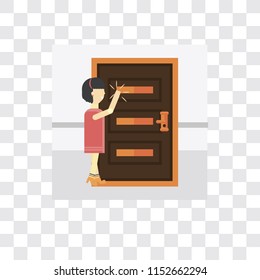Knocking vector icon isolated on transparent background, Knocking logo concept