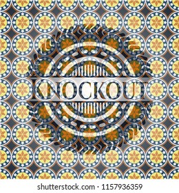 Knockout arabic emblem. Arabesque decoration.