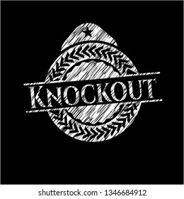 Knockout Chalk Emblem Written On A Blackboard