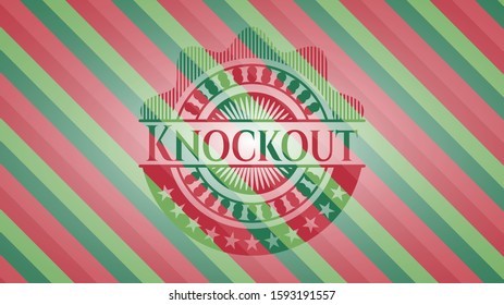 Knockout christmas badge background. Vector Illustration. Detailed.