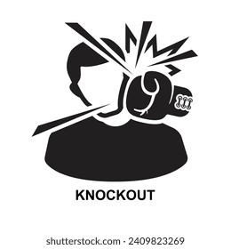 Icono de knockout aislado en la ilustración vectorial de fondo.