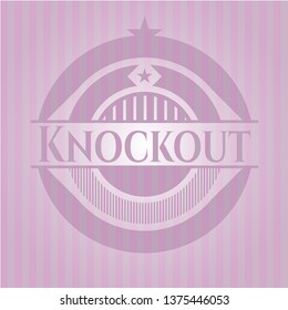 Knockout pink emblem. Retro