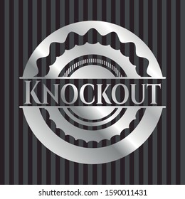 Knockout silvery badge or emblem. Vector Illustration. Mosaic.