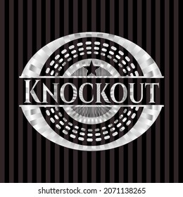 Knockout silvery shiny emblem. Vector Illustration. Mosaic. 