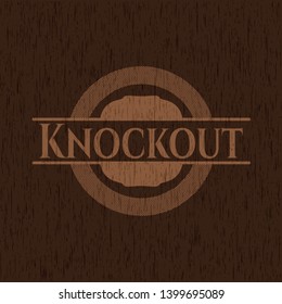 Knockout wood emblem. Retro. Vector Illustration.