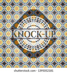 Knock-up arabic emblem background. Arabesque decoration.