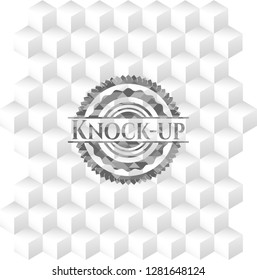 Knock-up grey emblem with geometric cube white background