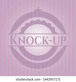 Knock-up pink emblem. Vector Illustration. Detailed.