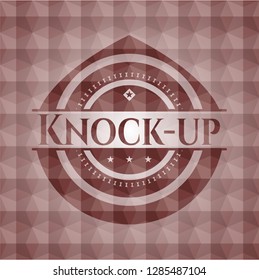 Knock-up red seamless geometric badge.