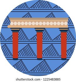 knossos palace crete vector
