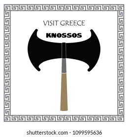 Knossos symbol. Travel Greece icon. Greek landmark. 