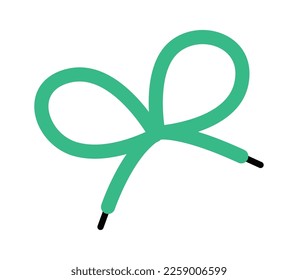 Knot with bow flat icon Shoelaces for fastening shoes. Vector illustration