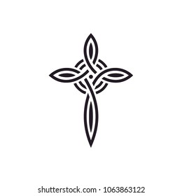 Knot Celtic Christian Catholic Cross Church Jesus Logo Design Inspiration