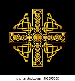 Knot celtic cross shape vector, art abstract knot pattern  design for use in templates, sketches and samples for tattoo and various designs