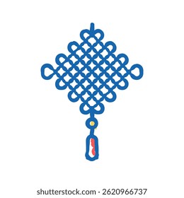 knot chinese accessory doodle icon sketch vector. knot chinese accessory sign. isolated symbol illustration