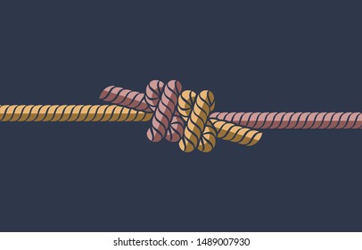   knot is designed for tying two ropes.