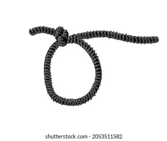The knot is drawn in the form of a loop in gray and black. Stock vector illustration isolated on a white background.