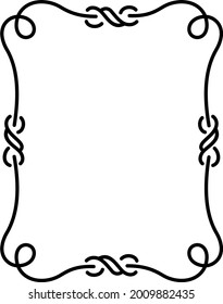 Knot frame. Vector outline illustration.