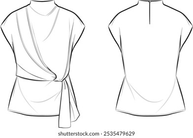 A Knot Front High Neck Top