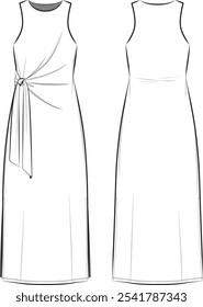 A knot front jersey midi dress