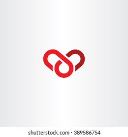 Knot Heart Shape Vector Icon Logo Design