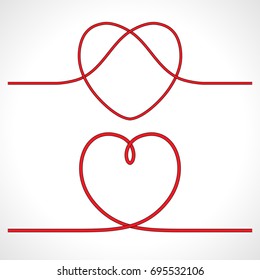 Knot heart shape vector icon logo design. Vector illustration