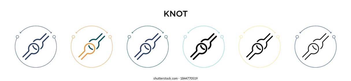 Knot icon in filled, thin line, outline and stroke style. Vector illustration of two colored and black knot vector icons designs can be used for mobile, ui, web
