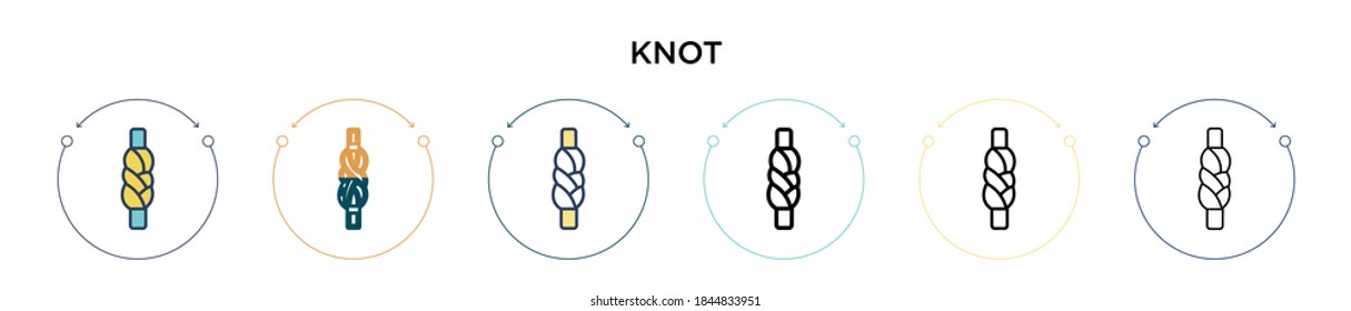 Knot icon in filled, thin line, outline and stroke style. Vector illustration of two colored and black knot vector icons designs can be used for mobile, ui, web
