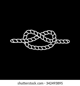 The knot icon. Node and tie, rope symbol. Flat Vector illustration
