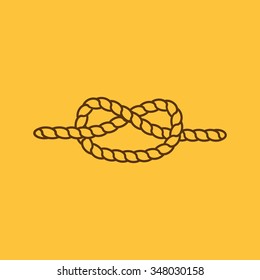 The knot icon. Node and tie, rope symbol. Flat Vector illustration