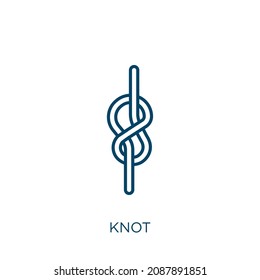 knot icon. Thin linear knot outline icon isolated on white background. Line vector knot sign, symbol for web and mobile